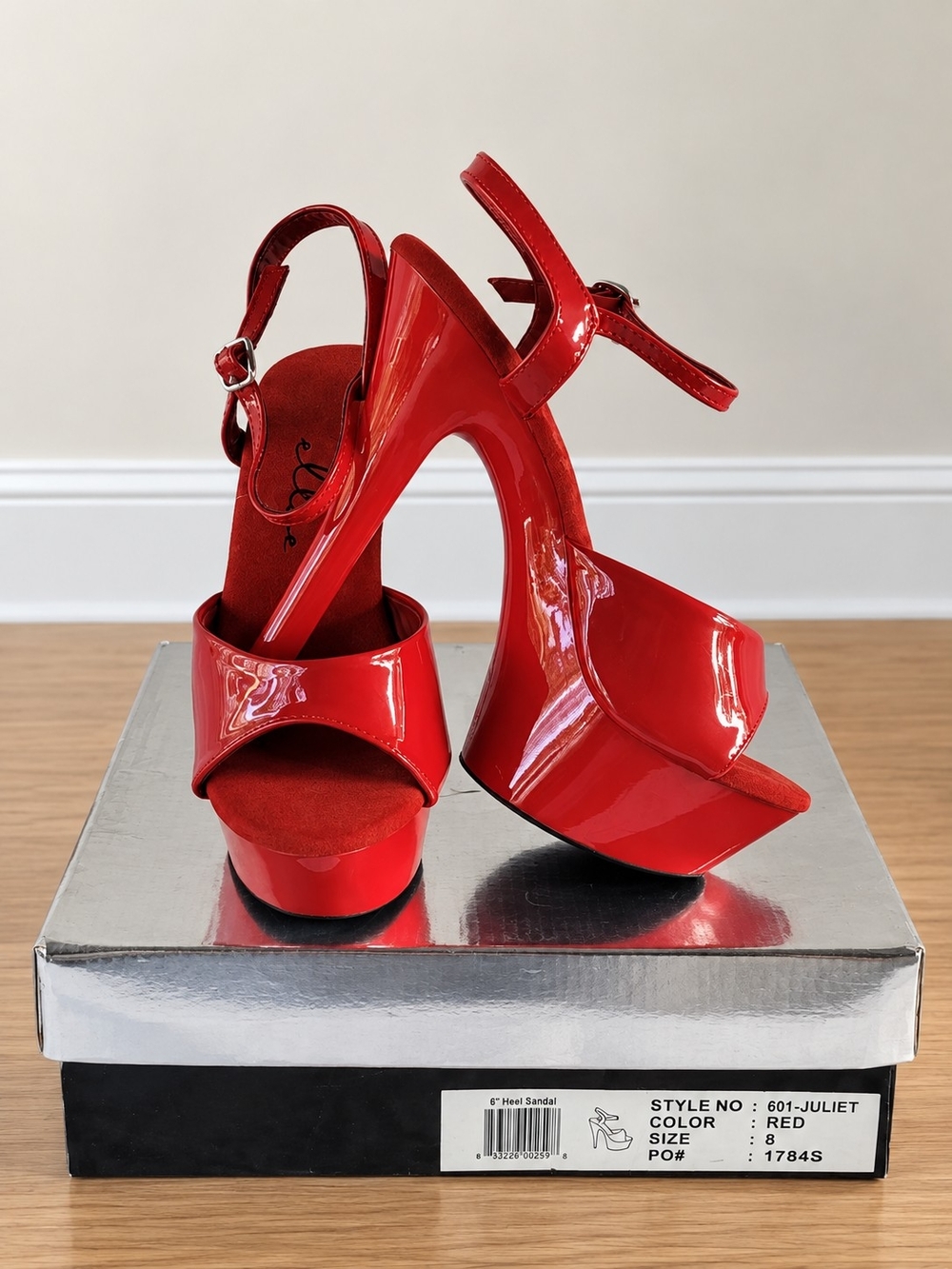 Elle Juliet Red Patent Platform Heels – 6" Stiletto Pleaser